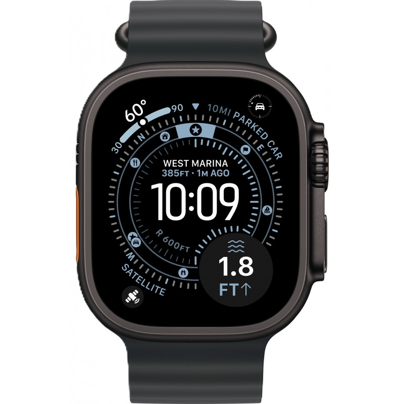 Apple Watch Ultra 3 49mm Ocean Band Black / Black Titanium Case