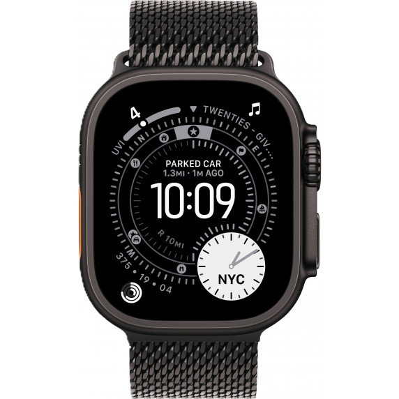 Apple Watch Ultra 3 49mm BlackTitanium Milanese Loop / Black Titanium Case