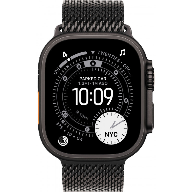 Apple Watch Ultra 3 49mm BlackTitanium Milanese Loop / Black Titanium Case