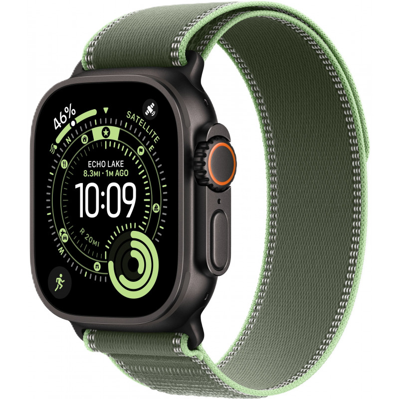 Apple Watch Ultra 3 49mm Trail Loop Green/Neon / Black Titanium Case