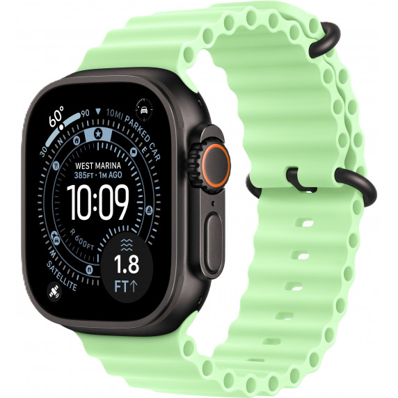 Apple Watch Ultra 3 49mm Ocean Band Neon Green / Black Titanium Case
