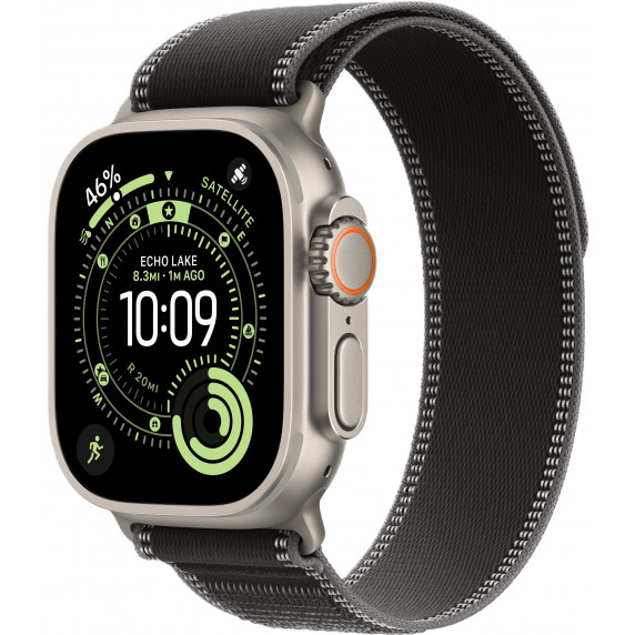Apple Watch Ultra 3 49mm Trail Loop Black/Charcoal / Natural Titanium Case