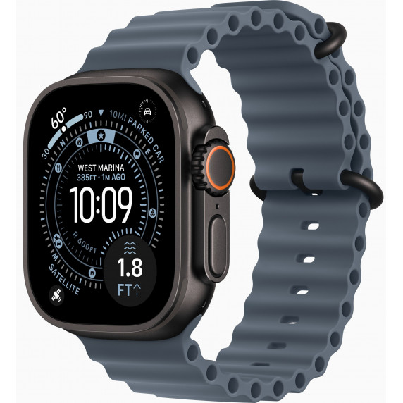Apple Watch Ultra 3 49mm Ocean Band Anchor Blue / Black Titanium Case