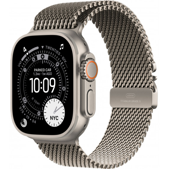 Apple Watch Ultra 3 49mm Natural Titanium Milanese Loop / Natural Titanium Case