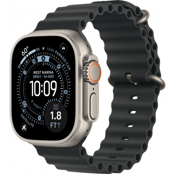 Apple Watch Ultra 3 49mm Ocean Band Black / Natural Titanium Case