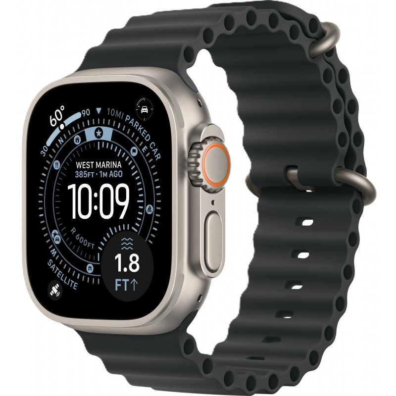 Apple Watch Ultra 3 49mm Ocean Band Black / Natural Titanium Case