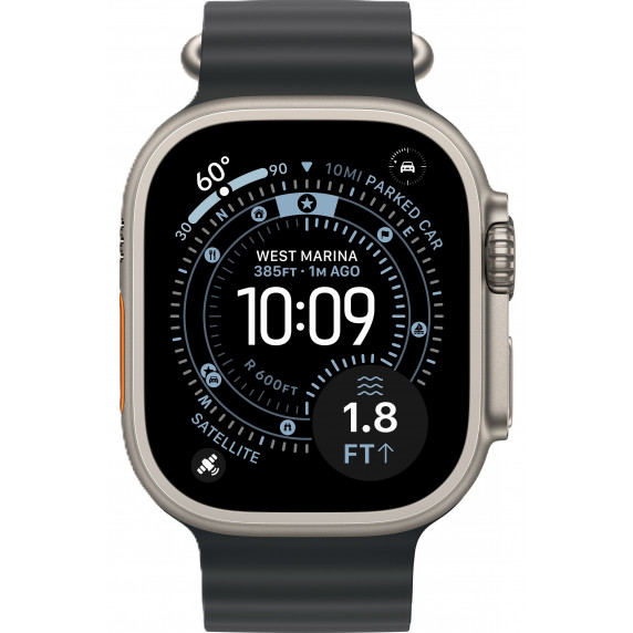 Apple Watch Ultra 3 49mm Ocean Band Black / Natural Titanium Case