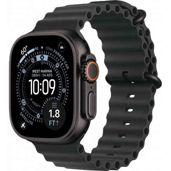 Apple Watch Ultra 3 49mm Ocean Band Black / Black Titanium Case