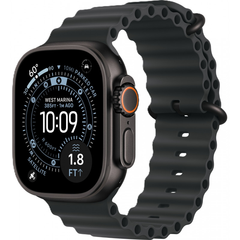 Apple Watch Ultra 3 49mm Ocean Band Black / Black Titanium Case